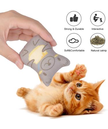 Dorakitten Catnip Toys for Indoor Cats - 5PCS Plush Chew Toys for Teething and Interactive Play | Catnip Filled Kitten Toy with Soft Material and Animal Shapes - Buy Online on SooperMarket.com