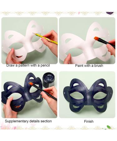 50 Pcs DIY Unpainted White Full Face Masquerade Paper Mache Masks - 10 Styles for Art Party, Cosplay, Halloween & Christmas - Buy Online on SooperMarket.com