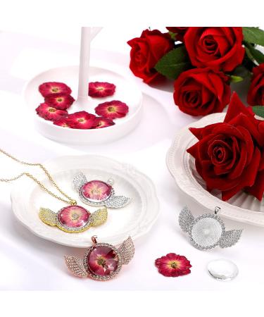 100 Pcs Red Rose Dried Pressed Flowers - Natural Resin Filler for DIY Crafts and Decor - Buy Online on SooperMarket.com