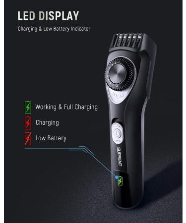 SUPRENT Adjustable Beard Trimmer for Men - Cordless Electric Precision Dial 19 Length Settings Mustache Trimmer - USB Rechargeable - Buy Online on SooperMarket.com