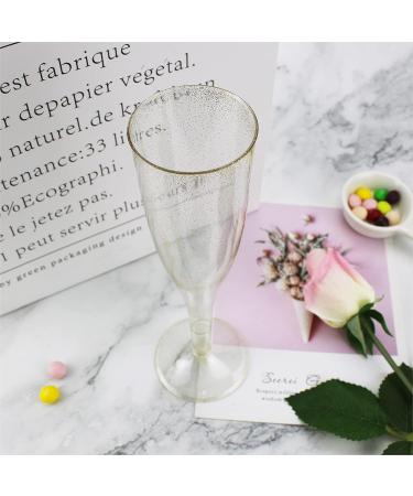 MR.FOAM Disposable Champagne Flutes - 6PC Gold Glitter Plastic glasses for Parties - 6.5 OZ - Buy Online on SooperMarket.com
