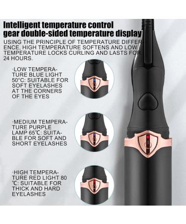 Heated Eyelash Curler with Comb Rechargeable Heated Eye Lash Curler Electric Eye Lash Curlers for Lashes Lash Lift Tool for Travel Performance Trips Black - Buy Online on SooperMarket.com