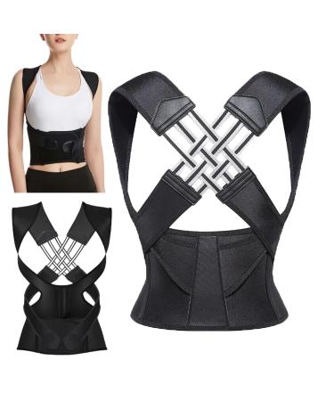 Posture Corrector for Men and Women Back Brace Posture Corrector Adjustable Back Posture Belt Back Straightener Back Brace Posture Corrector for Shoulder Back and Spine Paines Relief (XL BLACK) XL BLACK