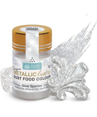 Squires Kitchen Designer Metallic Lustre Dust Silver Sparkle 5g - High-quality edible silver lustre for stunning cake decorations - Buy Online on SooperMarket.com