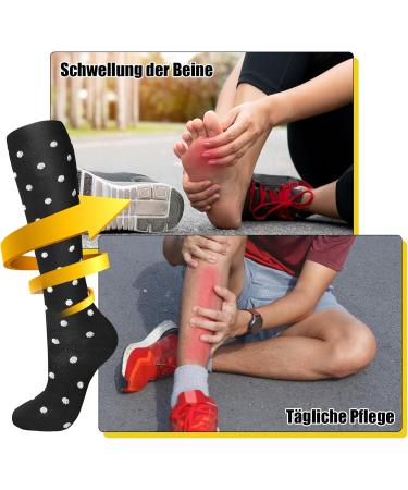Patina Font Compression Stockings - 6 Pairs Support Socks for Men & Women | L-XL Knee-High Compression for Running & Travel - Multicolor - Buy Online on SooperMarket.com