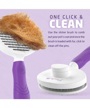 Poodlie Self Cleaning Pet Brush - Shedding Dog & Cat Grooming Tool - Buy Online on SooperMarket.com
