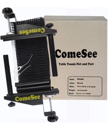 Comesee Professional Table Tennis Ping Pong Net Post Set - Black, 1.5 Inch Width, Adjustable Tension & Height, Easy Setup - Buy Online on SooperMarket.com