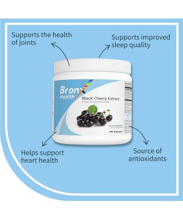 BRONX Black Cherry Extract | 300 Capsules | Source of Antioxidants | Bulk Supplement - Buy Online on SooperMarket.com