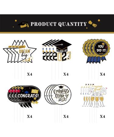 24 Pcs Graduation Season Themed Cupcake Toppers Cake Topper Graduation Party Cake Decorations Party Decorations For Graduation Season Themed Congrats Graduation Party Supplies - Buy Online on SooperMarket.com