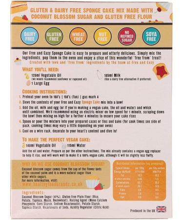Free and Easy Gluten & Dairy Free Sponge Cake Mix 350g - Buy Online on SooperMarket.com