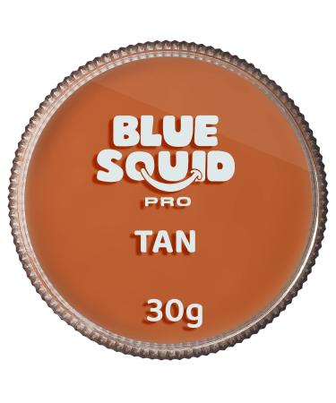 Blue Squid PRO Face Paint - Classic Tan (30g) Professional Water Based Single Cake Face & Body Paint Makeup Supplies for Adults Kids Halloween Facepaint SFX Water Activated Face Painting Non Toxic