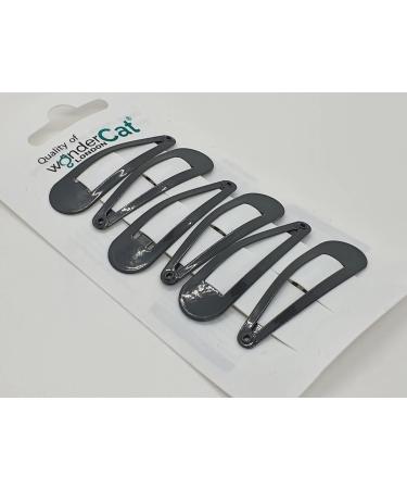 6 PCS Grey Metal Snap Hair Clips - 5CM Long | Hair Grip Pins - Buy Online on SooperMarket.com