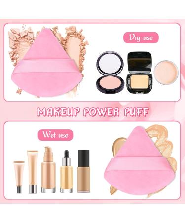 Prousky 6-Piece Dark Pink Triangle Makeup Powder Puffs - Soft Velour Puff for Pressed and Loose Powder, Ideal for Face Foundation and Mineral Makeup Application - Buy Online on SooperMarket.com