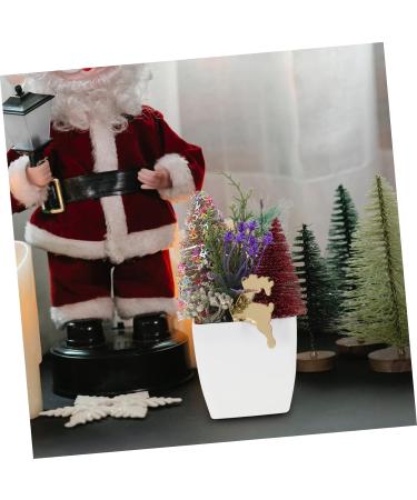 HOMSFOU 5pcs Christmas Simulation Potted Plant Tiny Christmas Tree Christmas Pine Tree Artificial Plant for Desk Decor Fake Plant Christmas Plant Decoration Small Plant Plastic Office Mini Goldenx5pcs 21X11cmx5pcs - Buy Online on SooperMarket.com