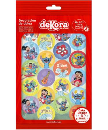 dekora Stitch Mini Wafer Discs Edible Decorations for Cupcakes Cookies and Muffins Perfect Party Supplies 3 4 CM - Buy Online on SooperMarket.com