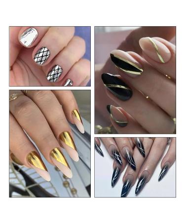 2x8ml Metallic Gel Nail Polish Kit - Glossy Mirror Silver & Gold Chrome Effect for Stunning Nail Art - Soak Off UV/LED DIY Manicure - Buy Online on SooperMarket.com