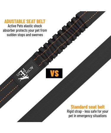 Active Pets Dog Seatbelt - Adjustable Safety Harness for Car - Durable Seat Belt for Large, Medium & Small Dogs - Orange (1 Pack) - Buy Online on SooperMarket.com