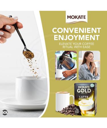 SOL 120pk (12 x 10pk) Mokate Coffee Sachets Latte Classic Sachet Coffee Sticks Instant Coffee Sachets Individual Coffee Sachets Coffee Sachets Individually Wrapped Coffee Sachet + Stickers - Buy Online on SooperMarket.com