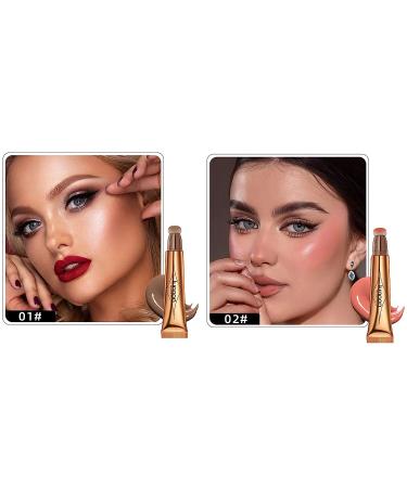 Long-Lasting Liquid Contour Beauty Wand - Highlighter and Bronzer Stick | Smooth Matte Finish | Easy to Blend | 2 Colors (1# / 2#) - Buy Online on SooperMarket.com