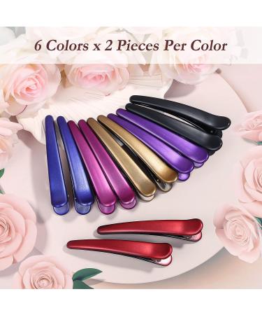 Sublaga Non-Slip Colorful Plastic Duckbill Hair Clips - 12 Pcs for Styling Women, Baby Kids, and Girls - 3.5 Inches (Frosted Color) - Buy Online on SooperMarket.com