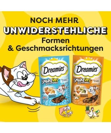 Dreamies Shake Ups Multivitamins for Cats - Poultry Picnic Treats 330g (6x55g Bags) - Healthy Cat Snacks for International Shipping - Buy Online on SooperMarket.com