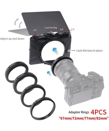 Runshuangyu Mini Lightweight Matte Box with Top Flag for DSLR Mirrorless Camera | Clamp-On, 4x4 4x5.65 Filter Compatible (Basic Version) - Buy Online on SooperMarket.com