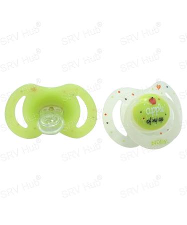 SRV Hub 2 Pack Glow in the Dark Pacifiers for Newborns - BPA Free Non-Toxic Ideal for Babies 0-6 Months (Green) - International Shipping Available - Buy Online on SooperMarket.com
