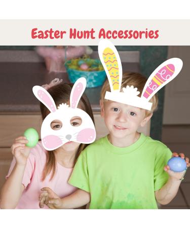 Easter Hamper for Kids - Haribo Hunt Hamper and Easter Bunny Masks 8 Pieces - 20x Haribo Eggs Galore Easter Sweets Baskets and Activities - Easter Egg Hunt Accessories Easter Gift for Kids - Buy Online on SooperMarket.com