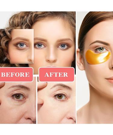 30 Pairs 24K Gold Under Eye Patches - Crystal Collagen Mask for Puffy Eyes, Dark Circles, Fine Lines & Eye Bags - Buy Online on SooperMarket.com