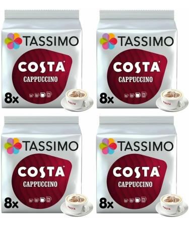Tassimo Compatible Costa Cappuccino Coffee Pods 16 discs - (Pack of 4 Total 64 discs 32 Drinks) - Buy Online on SooperMarket.com