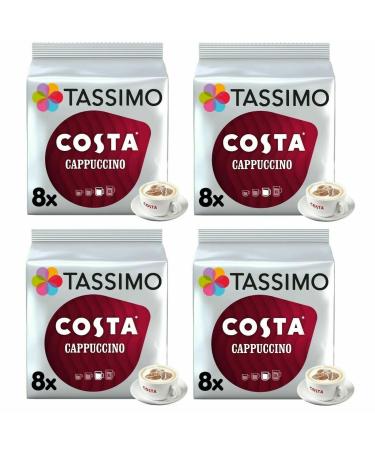 Tassimo Compatible Costa Cappuccino Coffee Pods 16 discs - (Pack of 4 Total 64 discs 32 Drinks)