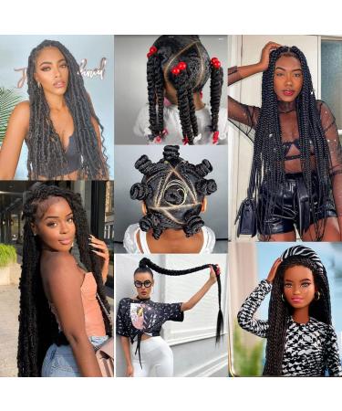 COOKOO 4 Roll Natural Black Brazilian Wool Hair Acrylic Yarn for African Crochet Hair - Jumbo Braids, Senegalese Twists, Faux Locs - 70G/Roll (1B) - Buy Online on SooperMarket.com
