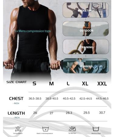 TELALEO 5 Pack Men's Athletic Compression Sleeveless Tank Top Bundle - Large - Buy Online on SooperMarket.com