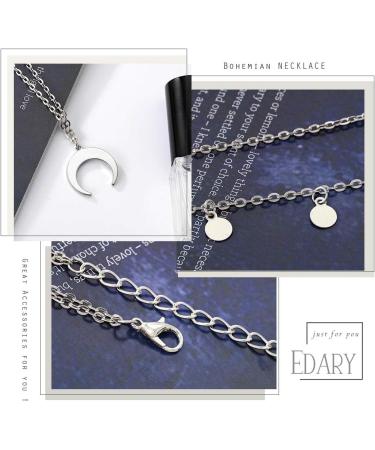 Shop Edary Layered Necklace with Moon Pendant & Tassel - Women s Fashion Jewelry for Global Shipping - Buy Online on SooperMarket.com