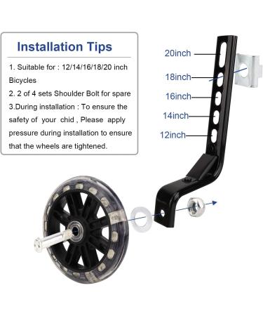Buy PWSAP Bicycle Support Wheels - Adjustable Stabilizers for 12-20 Inch Kids' Bikes - Black Training Wheels for Safe Riding - Buy Online on SooperMarket.com