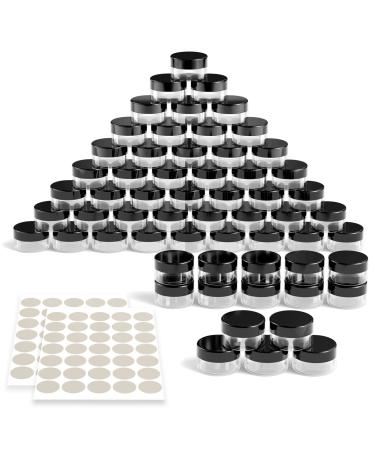 Newan 60 pieces of jaws Tiegel 10G10ml cream can empty can transparent crucible cripple with screw cap jar with stickers ideal for make-up creams lotions mini crowds (black)