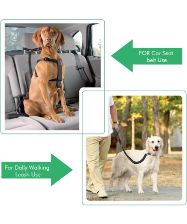 elloLife Dog Seat Belts for Car 2-in-1 Headrest Restraint Puppy Safety Adjustable Dog Car Seatbelts and Strong Leash Leads Accessories for Dogs Cats Pets Black 1 PACKS BLACK - Buy Online on SooperMarket.com