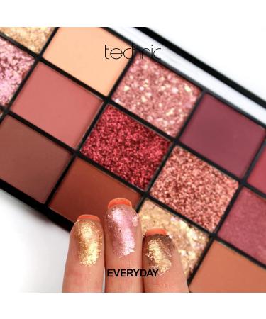 Technic Invite Only Eyeshadow Palette - 15 Blendable Shades | Highly Pigmented Glitters, Shimmers & Mattes | Pinks, Berries, Neutrals | 22.5g - Buy Online on SooperMarket.com