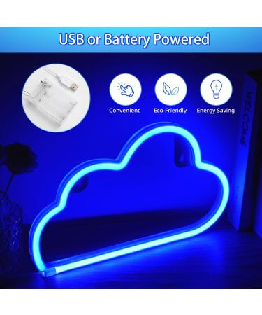 Xiyunte LED Neon Cloud Sign | Battery/USB Operated Wall Decoration | Blue Neon Light for Home & Office - Buy Online on SooperMarket.com