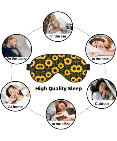 Buy SSIMOO Cute Sunflower Soft Sleep Eye Mask - Breathable Travel Eye Patch for Relaxation (Black) - International Shipping Available - Buy Online on SooperMarket.com