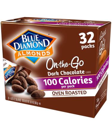 Blue Diamond Almonds Oven Roasted Dark Chocolate Flavored Snack Nuts 100 Calorie Packs 32 Count