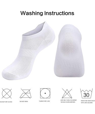 Brookhaus Women's Ankle Socks 6-Pack - White (Size 6-9) | Low Cut Athletic Running Socks for Women - Buy Online on SooperMarket.com