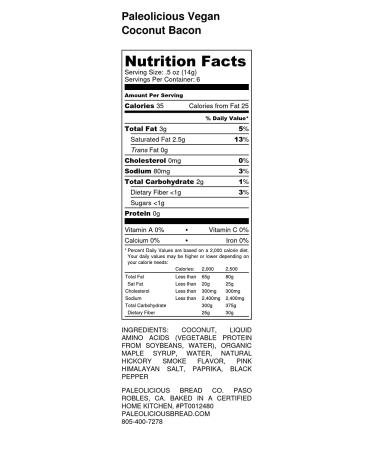 Coconut Bacon: Healthy Paleo Snack, Gluten-Free & Vegan - Buy Online on SooperMarket.com