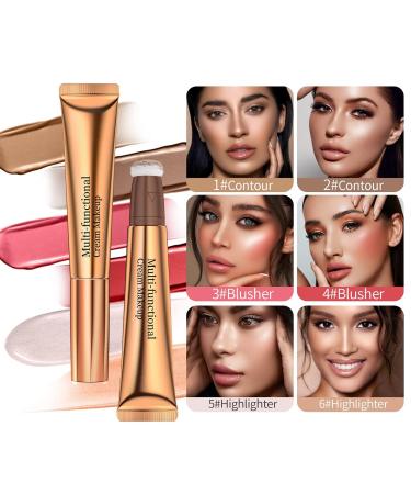 Ofanyia Liquid Highlighters & Blush Contour Set - 3-Piece Fair to Medium with High Opacity Creamy Formula & Pillow Applicator - Buy Online on SooperMarket.com