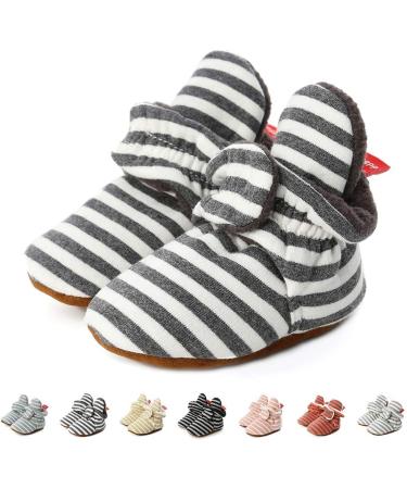 TMEOG Baby Booties - Infant Boots for Boys & Girls 0-18 Months - Black Striped - Size 0-6 Months - Buy Online on SooperMarket.com