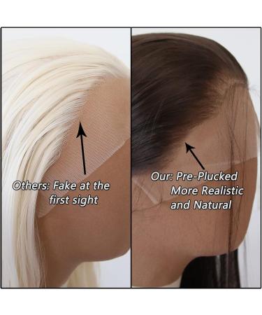 Dark Brown Synthetic Lace Front Wig | Long Straight Chocolate Brown Hair | Pre Plucked with Baby Hair | Heat Resistant Fiber | Cosplay & Daily Wear Wig - Buy Online on SooperMarket.com