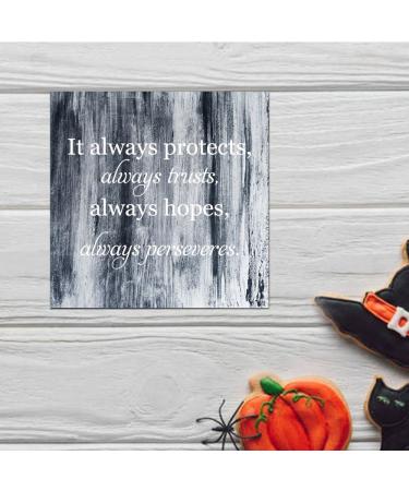 It Protects Trusts Hopes Perseveres Relief Carving Letters in Wood Unfinished Round Wood Plaques No Fading Fashion Fairy Tale for Birthday 6 Inch