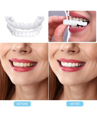 Tistik Cosmetic Veneers - 2 Pairs of Provisional Dentures & False Teeth for Men & Women - Instant Smile & Teeth Whitening - Buy Online on SooperMarket.com