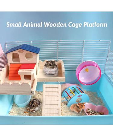 BNOSDM Hamster Wooden Platform with Climbing Ladder - Cage Accessories for Small Animals - Buy Online on SooperMarket.com