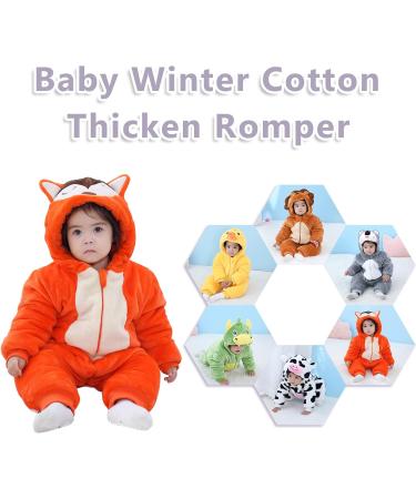 COOKY.D Baby Animal Hooded Winter Romper | 24-30 Months Fox Snowsuit Coat - Buy Online on SooperMarket.com